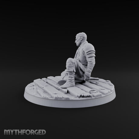 Holding the Line Human Guard C Miniature for Dungeons and Dragons, Pathfinder or other TTRPGs