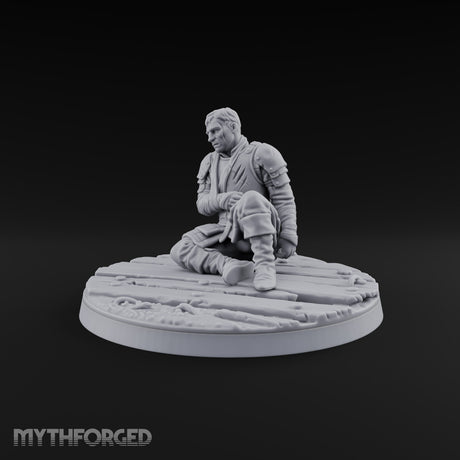 Holding the Line Human Guard C Miniature for Dungeons and Dragons, Pathfinder or other TTRPGs