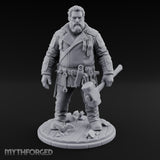 Wrench-Belted Hammer-Dragging Human Wanderer Miniature for Dungeons and Dragons, Pathfinder or other TTRPGs