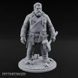 Wrench-Belted Hammer-Dragging Human Wanderer Miniature for Dungeons and Dragons, Pathfinder or other TTRPGs