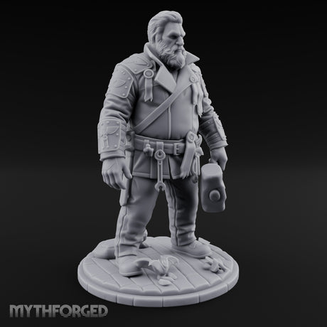 Wrench-Belted Hammer-Dragging Human Wanderer Miniature for Dungeons and Dragons, Pathfinder or other TTRPGs