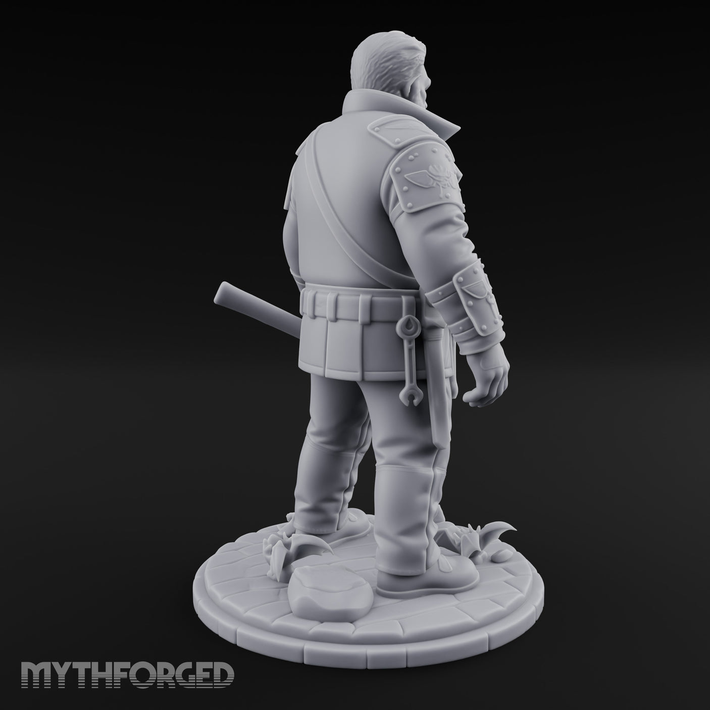 Wrench-Belted Hammer-Dragging Human Wanderer Miniature for Dungeons and Dragons, Pathfinder or other TTRPGs