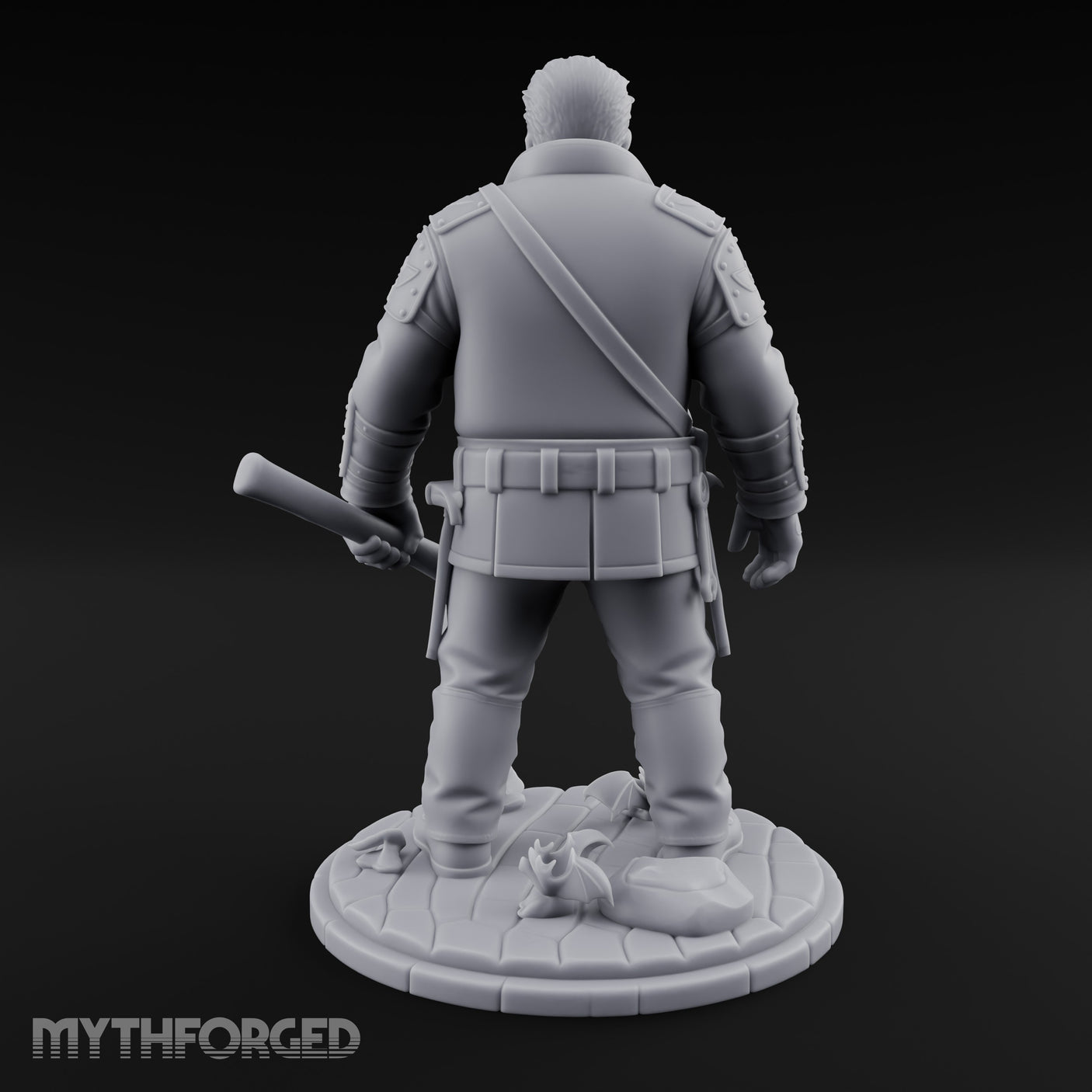 Wrench-Belted Hammer-Dragging Human Wanderer Miniature for Dungeons and Dragons, Pathfinder or other TTRPGs