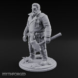 Wrench-Belted Hammer-Dragging Human Wanderer Miniature for Dungeons and Dragons, Pathfinder or other TTRPGs
