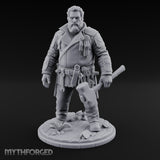 Wrench-Belted Hammer-Dragging Human Wanderer Miniature for Dungeons and Dragons, Pathfinder or other TTRPGs