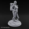 Wrench Dragging Backpacked Human Survivor Miniature for Dungeons and Dragons, Pathfinder or other TTRPGs