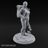 Wrench Dragging Backpacked Human Survivor Miniature for Dungeons and Dragons, Pathfinder or other TTRPGs