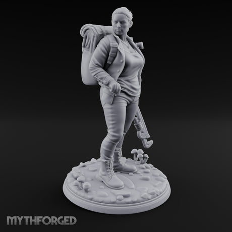 Wrench Dragging Backpacked Human Survivor Miniature for Dungeons and Dragons, Pathfinder or other TTRPGs