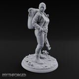 Wrench Dragging Backpacked Human Survivor Miniature for Dungeons and Dragons, Pathfinder or other TTRPGs