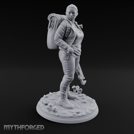 Wrench Dragging Backpacked Human Survivor Miniature for Dungeons and Dragons, Pathfinder or other TTRPGs