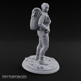 Wrench Dragging Backpacked Human Survivor Miniature for Dungeons and Dragons, Pathfinder or other TTRPGs