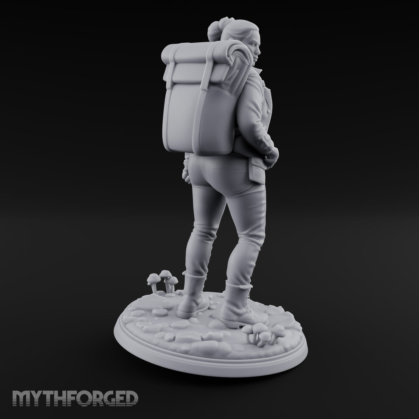 Wrench Dragging Backpacked Human Survivor Miniature for Dungeons and Dragons, Pathfinder or other TTRPGs