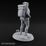 Wrench Dragging Backpacked Human Survivor Miniature for Dungeons and Dragons, Pathfinder or other TTRPGs