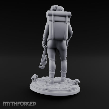 Wrench Dragging Backpacked Human Survivor Miniature for Dungeons and Dragons, Pathfinder or other TTRPGs