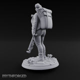 Wrench Dragging Backpacked Human Survivor Miniature for Dungeons and Dragons, Pathfinder or other TTRPGs