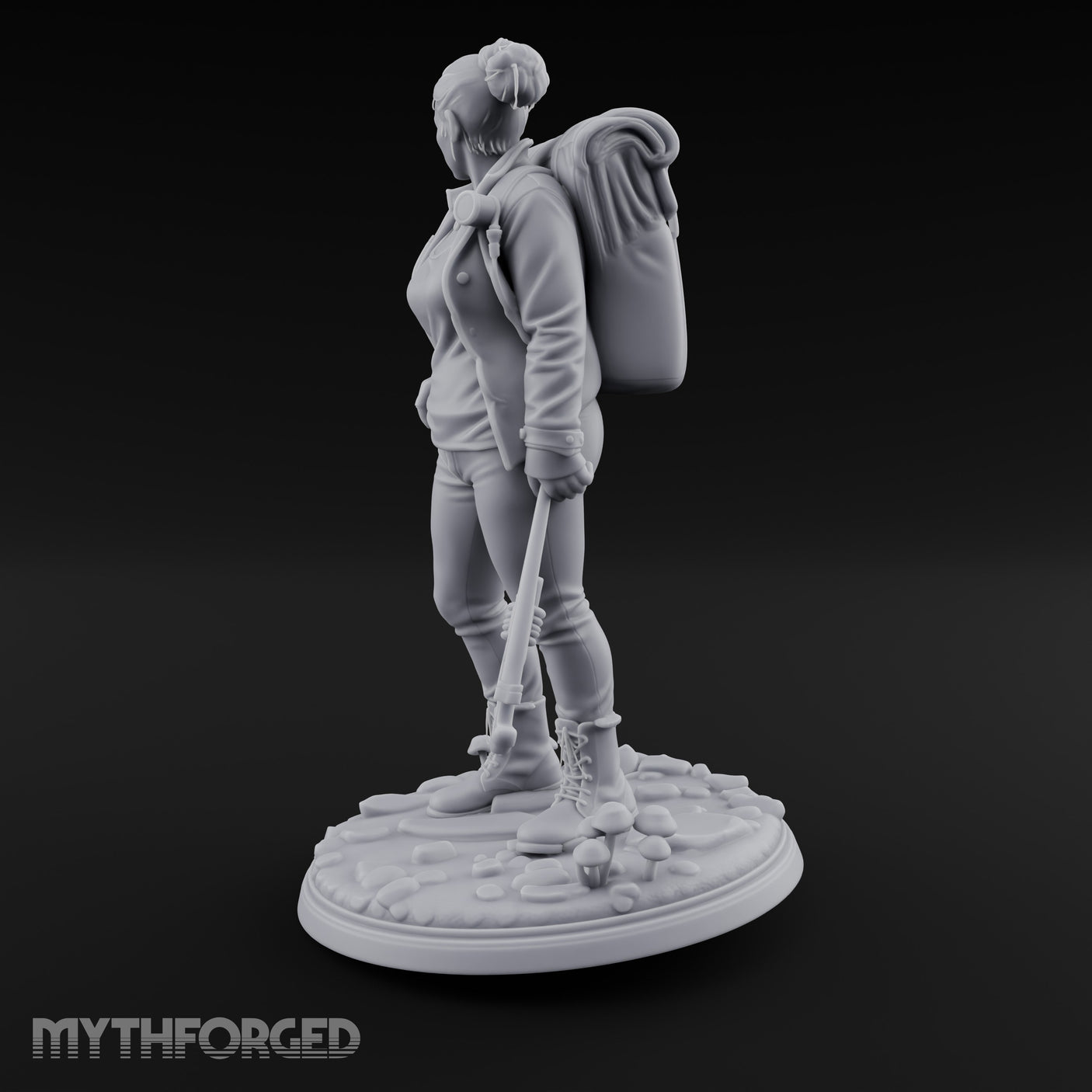 Wrench Dragging Backpacked Human Survivor Miniature for Dungeons and Dragons, Pathfinder or other TTRPGs
