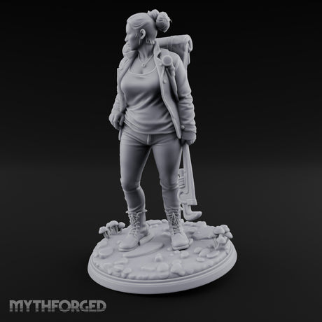 Wrench Dragging Backpacked Human Survivor Miniature for Dungeons and Dragons, Pathfinder or other TTRPGs