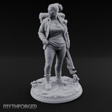 Wrench Dragging Backpacked Human Survivor Miniature for Dungeons and Dragons, Pathfinder or other TTRPGs
