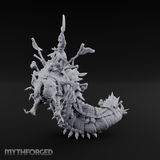 Rider Aloft Purple Worm Monstrosity Miniature for Dungeons and Dragons, Pathfinder or other TTRPGs