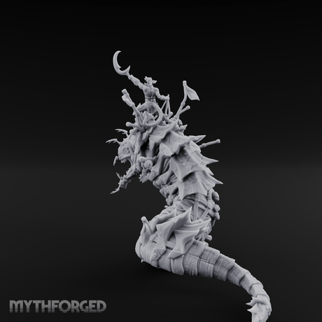 Rider Aloft Purple Worm Monstrosity Miniature for Dungeons and Dragons, Pathfinder or other TTRPGs