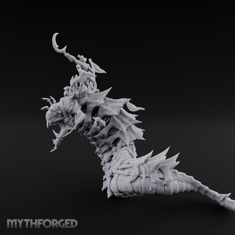 Rider Aloft Purple Worm Monstrosity Miniature for Dungeons and Dragons, Pathfinder or other TTRPGs