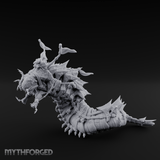 Rider Aloft Purple Worm Monstrosity Miniature for Dungeons and Dragons, Pathfinder or other TTRPGs