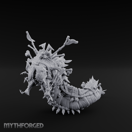 Rider Aloft Purple Worm Monstrosity Miniature for Dungeons and Dragons, Pathfinder or other TTRPGs