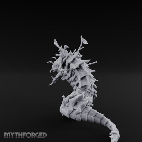 Rider Aloft Purple Worm Monstrosity Miniature for Dungeons and Dragons, Pathfinder or other TTRPGs