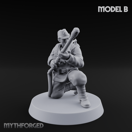 Shouldering The Flamethrower World War 2 Japanese Soldiers Miniature for Dungeons and Dragons, Pathfinder or other TTRPGs