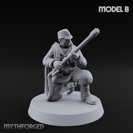 Shouldering The Flamethrower World War 2 Japanese Soldiers Miniature for Dungeons and Dragons, Pathfinder or other TTRPGs
