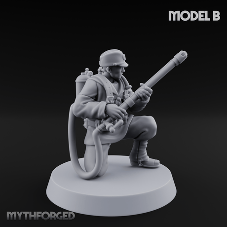Shouldering The Flamethrower World War 2 Japanese Soldiers B Miniature for Dungeons and Dragons, Pathfinder or other TTRPGs