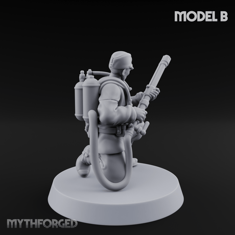 Shouldering The Flamethrower World War 2 Japanese Soldiers B Miniature for Dungeons and Dragons, Pathfinder or other TTRPGs