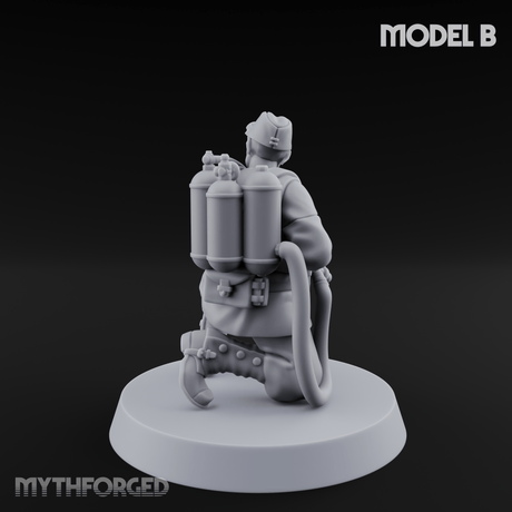 Shouldering The Flamethrower World War 2 Japanese Soldiers B Miniature for Dungeons and Dragons, Pathfinder or other TTRPGs