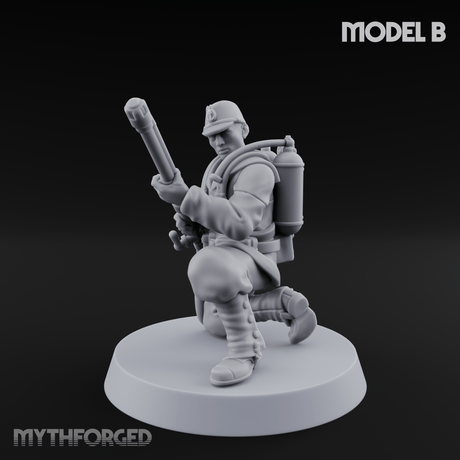 Shouldering The Flamethrower World War 2 Japanese Soldiers B Miniature for Dungeons and Dragons, Pathfinder or other TTRPGs