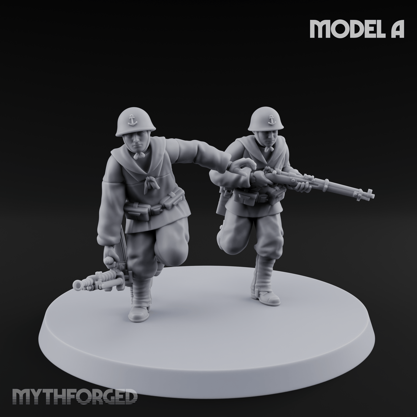 World War 2 Japanese LMG Teams Miniature for Dungeons and Dragons, Pathfinder or other TTRPGs