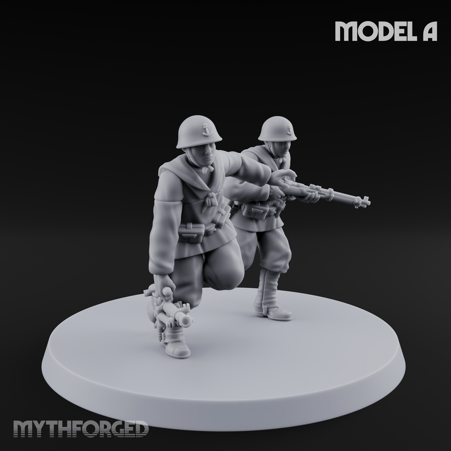 World War 2 Japanese LMG Teams Miniature for Dungeons and Dragons, Pathfinder or other TTRPGs