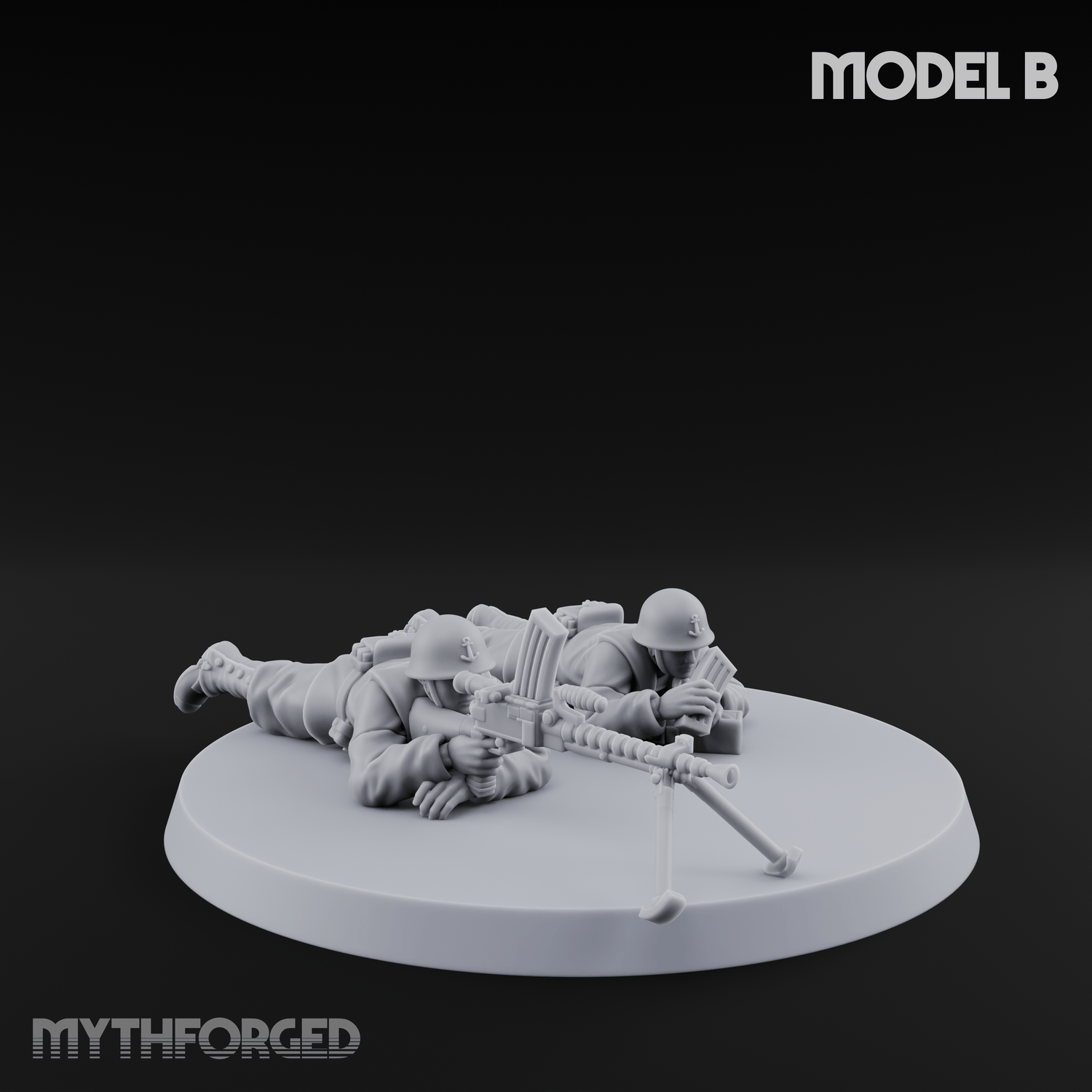 World War 2 Japanese LMG Teams Miniature for Dungeons and Dragons, Pathfinder or other TTRPGs