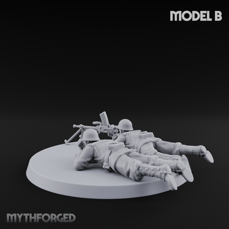 World War 2 Japanese LMG Teams B Miniature for Dungeons and Dragons, Pathfinder or other TTRPGs