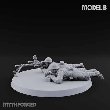 World War 2 Japanese LMG Teams B Miniature for Dungeons and Dragons, Pathfinder or other TTRPGs