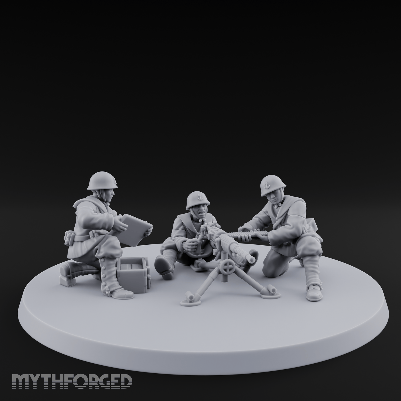 World War 2 Japanese MMG Team Miniature for Dungeons and Dragons, Pathfinder or other TTRPGs