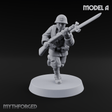 Bayonet Charging World War 2 Japanese Riflemen A Miniature for Dungeons and Dragons, Pathfinder or other TTRPGs