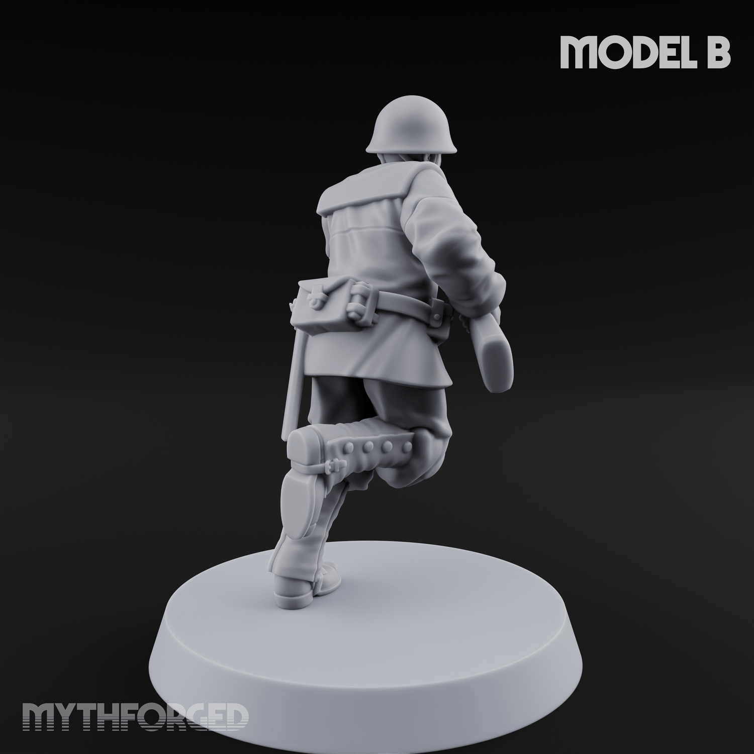 Bayonet Charging World War 2 Japanese Riflemen B Miniature for Dungeons and Dragons, Pathfinder or other TTRPGs