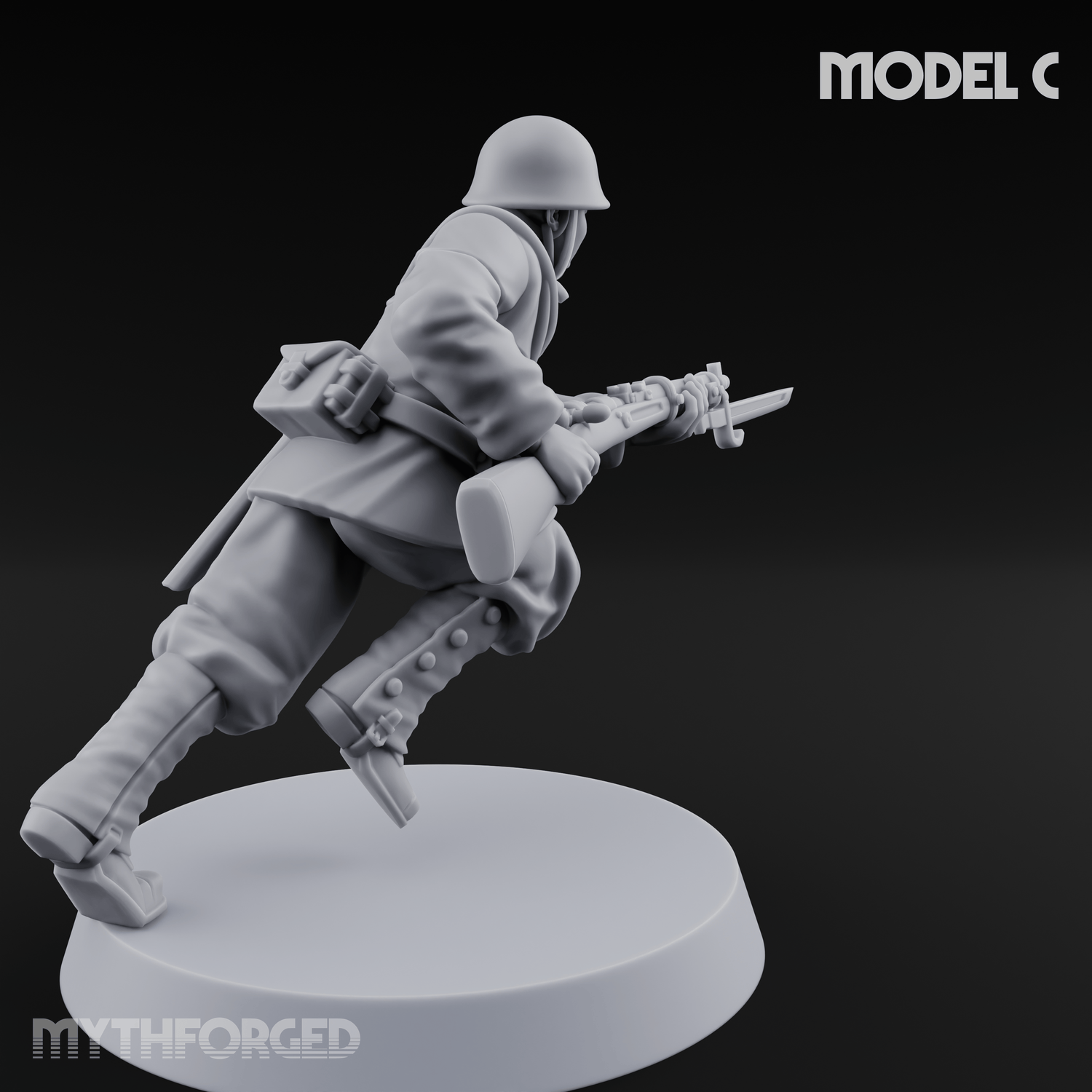 Bayonet Charging World War 2 Japanese Riflemen C Miniature for Dungeons and Dragons, Pathfinder or other TTRPGs