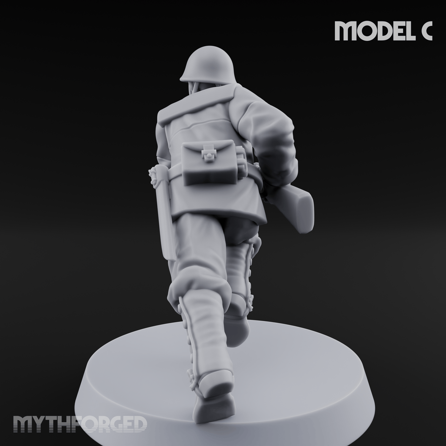 Bayonet Charging World War 2 Japanese Riflemen C Miniature for Dungeons and Dragons, Pathfinder or other TTRPGs