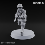 Bayonet Charging World War 2 Japanese Riflemen Miniature for Dungeons and Dragons, Pathfinder or other TTRPGs
