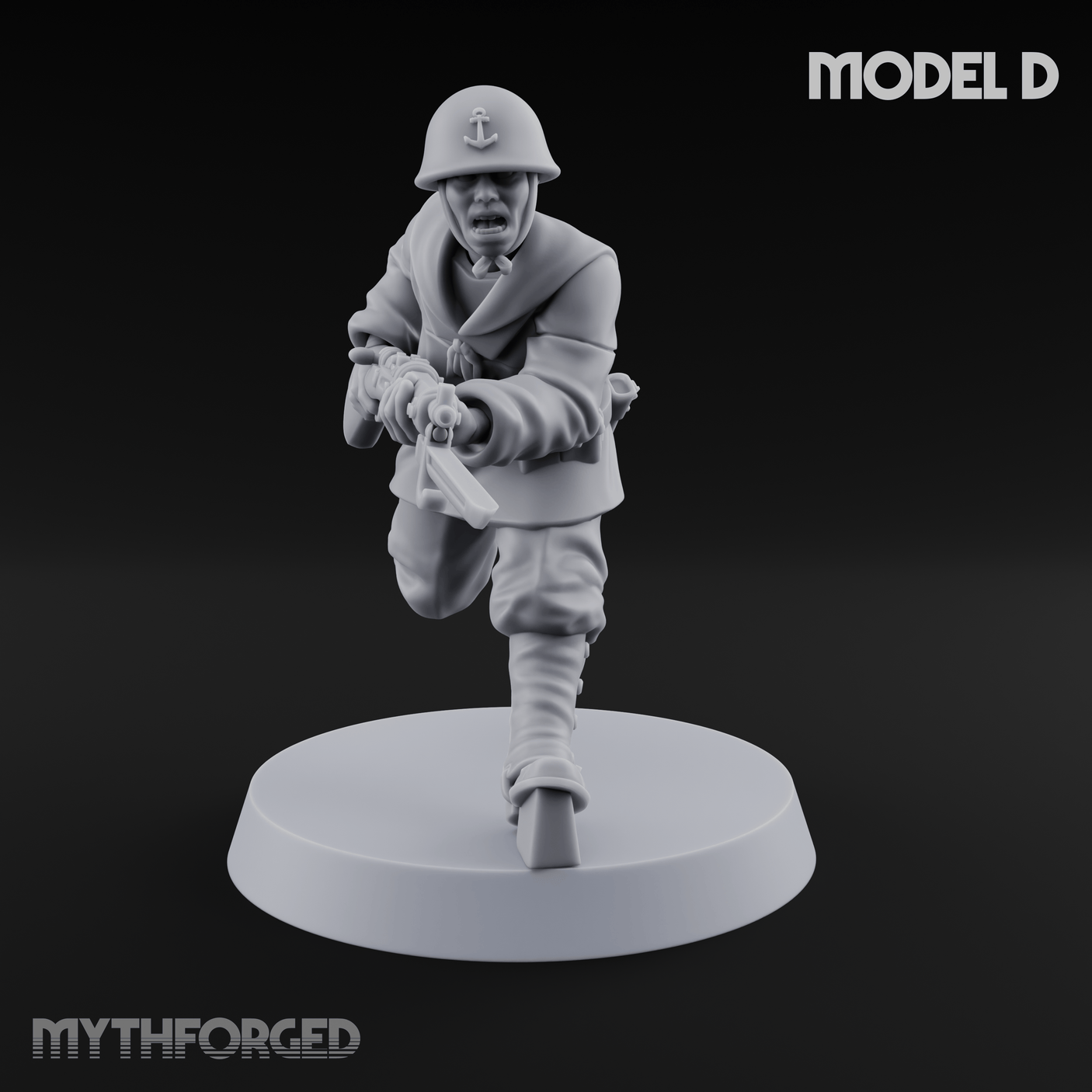 Bayonet Charging World War 2 Japanese Riflemen Miniature for Dungeons and Dragons, Pathfinder or other TTRPGs
