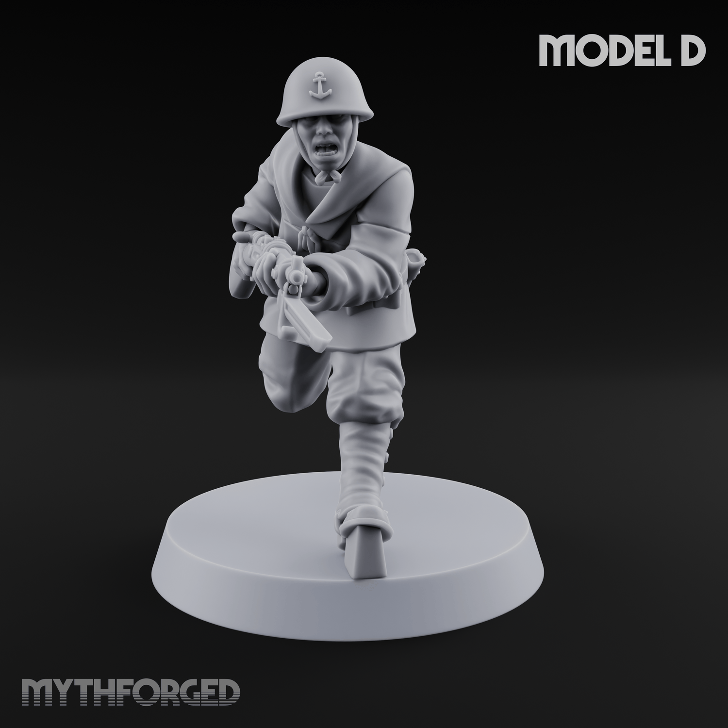 Bayonet Charging World War 2 Japanese Riflemen D Miniature for Dungeons and Dragons, Pathfinder or other TTRPGs