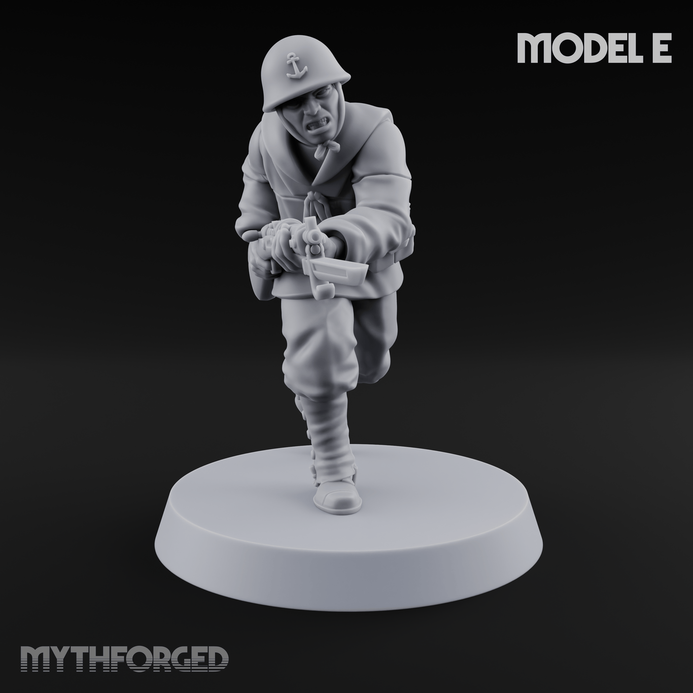 Bayonet Charging World War 2 Japanese Riflemen E Miniature for Dungeons and Dragons, Pathfinder or other TTRPGs