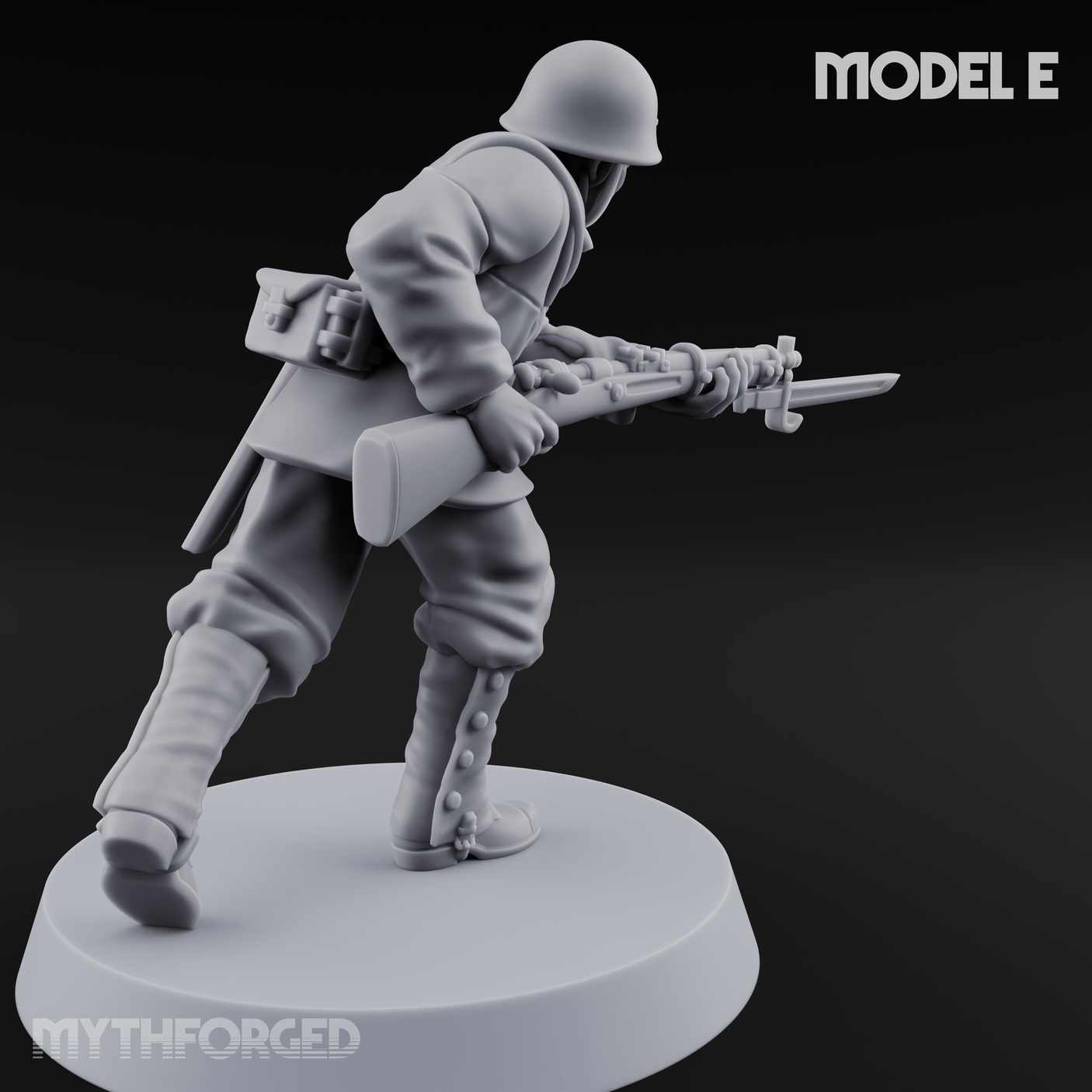 Bayonet Charging World War 2 Japanese Riflemen E Miniature for Dungeons and Dragons, Pathfinder or other TTRPGs