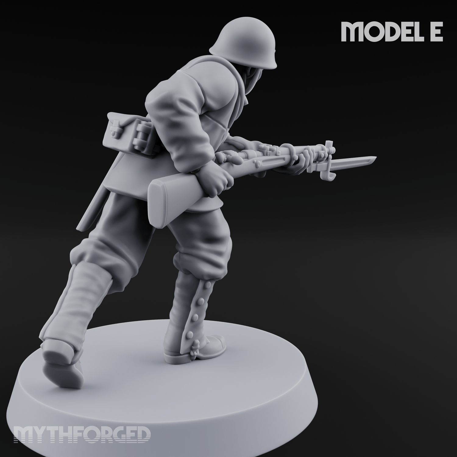 Bayonet Charging World War 2 Japanese Riflemen E Miniature for Dungeons and Dragons, Pathfinder or other TTRPGs